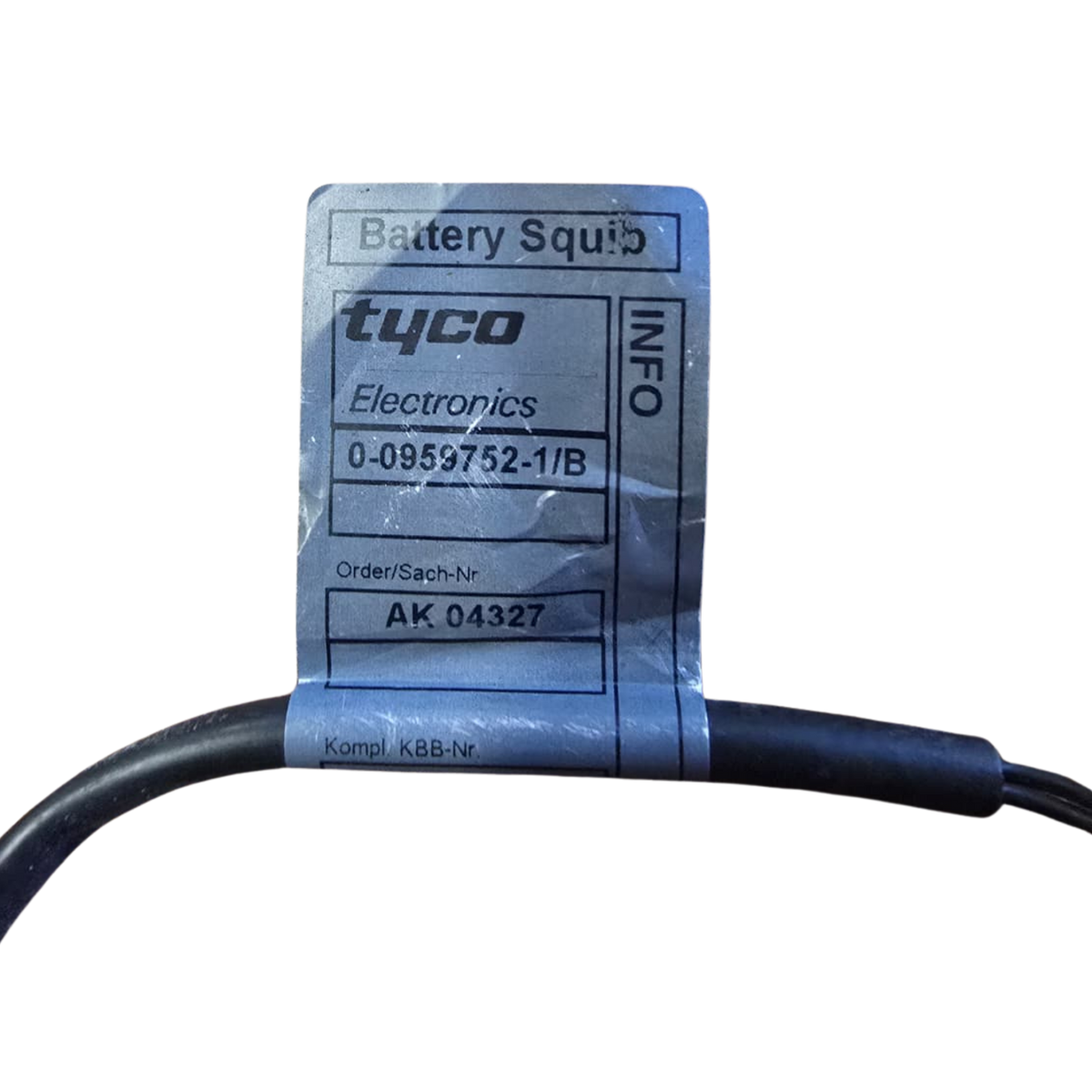 Roverland Parts Battery Cable with Tyco Electronics Label and Clear Identification Information