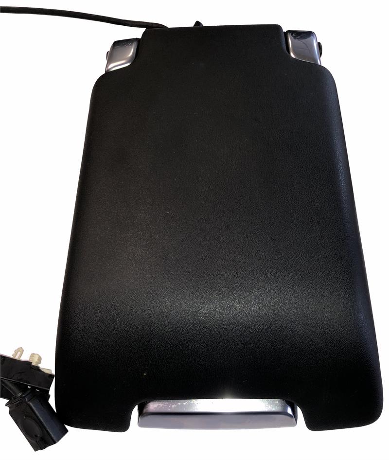 Black Land Rover Range Rover Parts armrest cover with silver accents and wiring connector