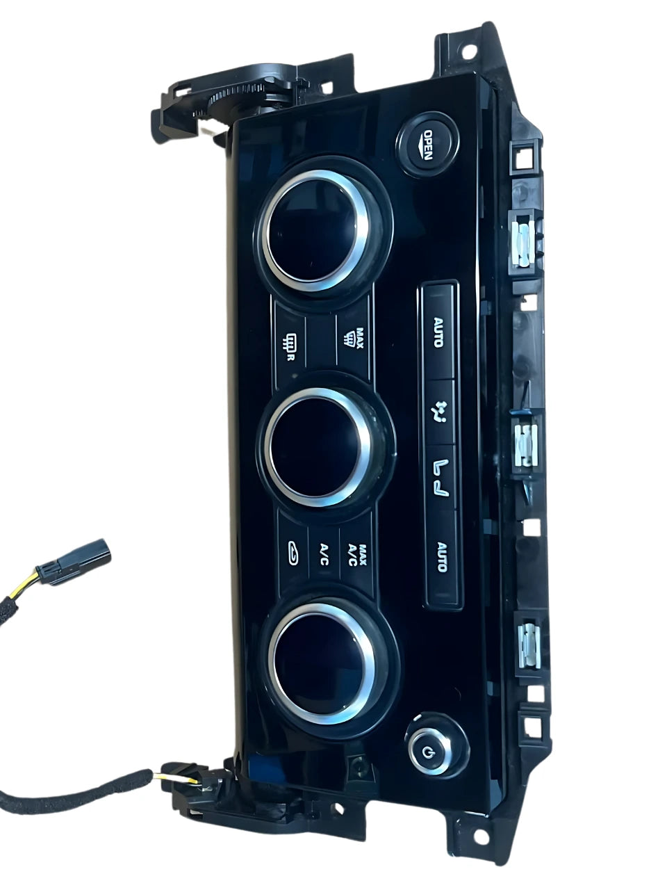 Roverland Parts black car climate control panel with three circular knobs and buttons for air settings