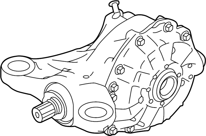 Line drawing of a Range Rover differential assembly part showing detailed mechanical design