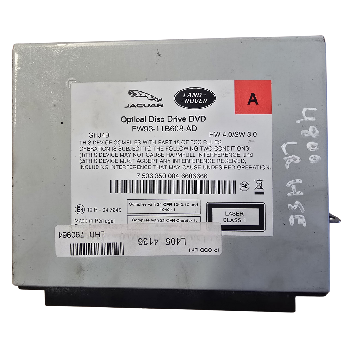 Jaguar Land Rover Optical Disc Drive for DVD player FW93-11B608-AD with specific operating conditions