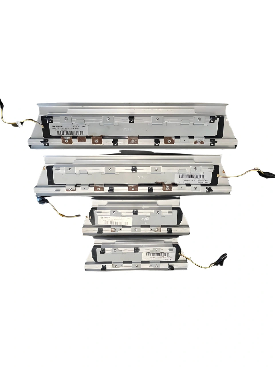 Set of Range Rover Floor Lighted Rocker Plates for vehicle door sills with wiring and connectors