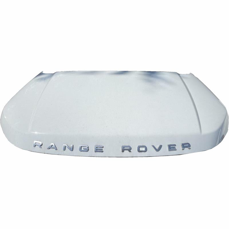 White Range Rover hood panel Evoque part with raised lettering for replacement