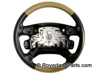 1999-2002 Land Rover Discovery II Steering Wheel Black and Beige