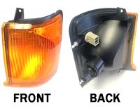 1999 Discovery II front signal light, showcasing front view with amber lens and back connection details