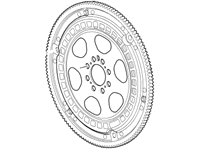 2004 Discovery II flywheel replacement part showing detailed metal flywheel design for Discovery vehicles