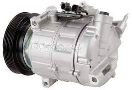 LR2 Parts silver automotive air conditioning compressor with black pulley for vehicle cooling system