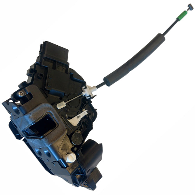 Land Rover Evoque Parts actuator component with cable and black housing for vehicle door lock system