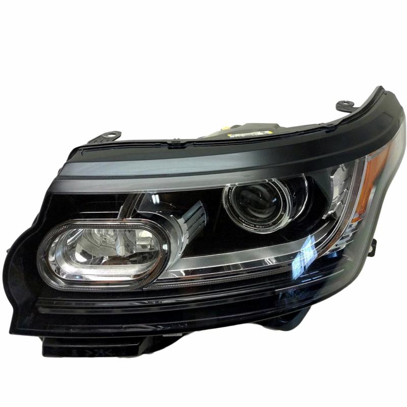 Land Rover Adaptive Range Rover headlight assembly with clear lens and black housing