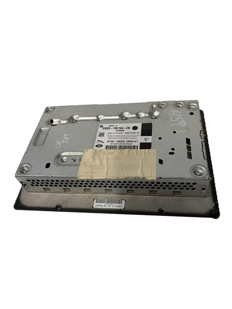 Range Rover OEM Amplifier module silver metal audio control unit with mounting bracket and label