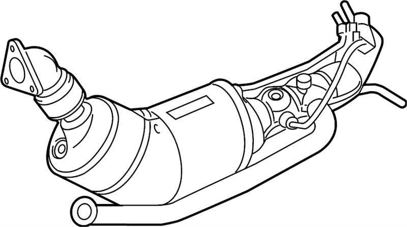 Range Rover Catalytic Converter assembly with oxygen sensor and heat shield for exhaust system replacement