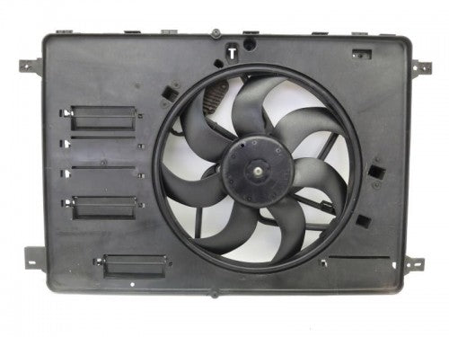 Evoque Cooling Fan Assembly black plastic shroud with seven blade electric fan for radiator replacement