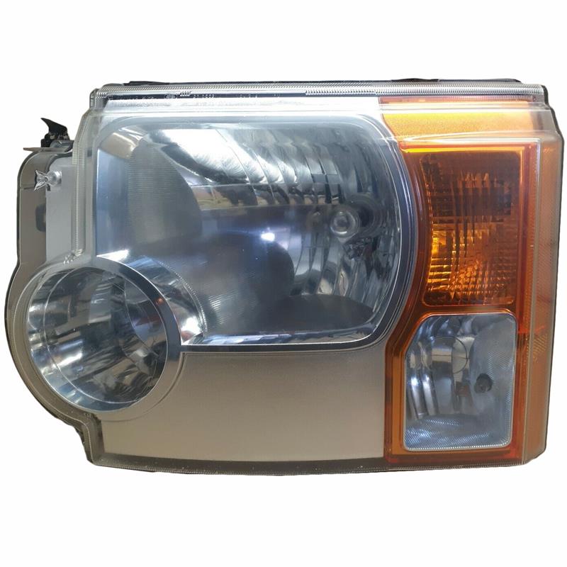LR3 Halogen Headlamp assembly with amber turn signal and clear lens compatible with LR3 and LR4 parts