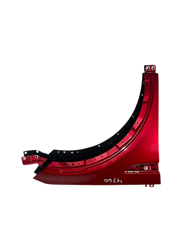 Roverland Parts red OEM Left Front Fender with mounting holes and glossy metallic finish for replacement repairs