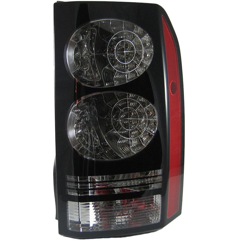 Land Rover LR3 LR4 Tail Light assembly black housing clear circular LED lenses red reflector rear lamp