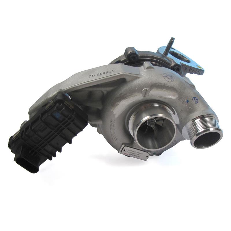 Range Rover Discovery Sport Turbocharger assembly showing compressor housing actuator and inlet outlet replacement part