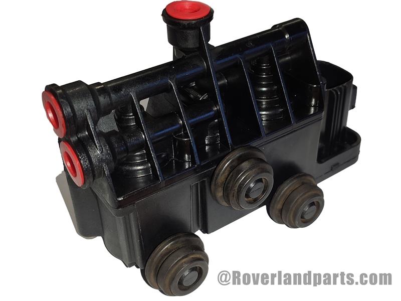 Black Air Suspension Axle Valve Release for LR3 and LR4 parts with red caps and metal connectors