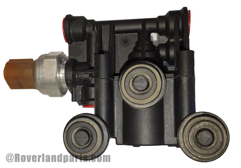 Range Rover parts air suspension compressor component with mounting rollers and electrical connector