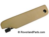 Almond LR2 parts replacement armrest cover with a mounting hole and clip attachment