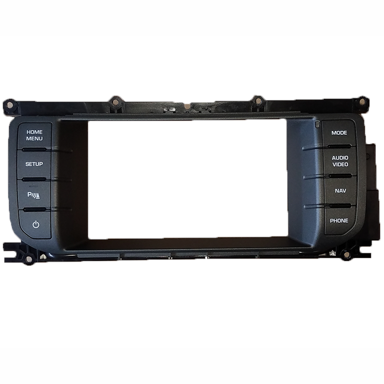 Range Rover Evoque Parts Audio Control Screen frame with buttons for home, menu, setup, mode, and phone