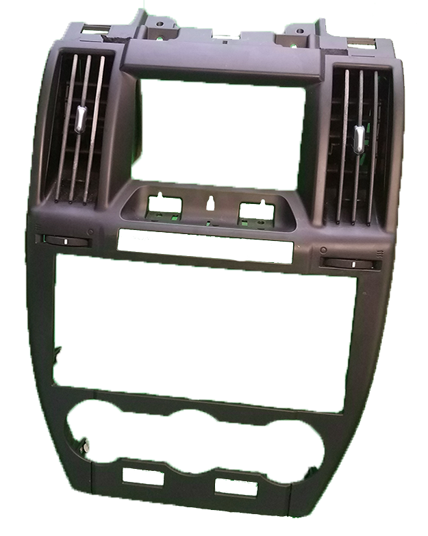 LR2 Parts black plastic center console with air vents and multiple slots for vehicle dashboard