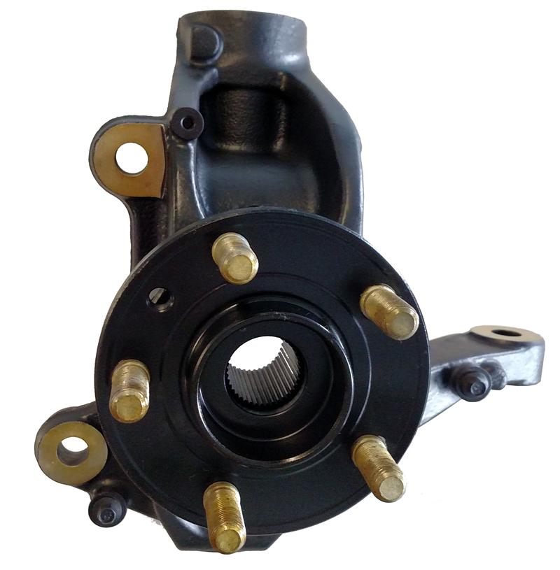 LR2 Parts black metal knuckle with five gold studs for vehicle wheel assembly