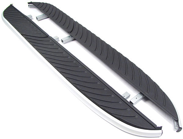 LR2 Parts black and silver running boards with textured surface for vehicle side steps
