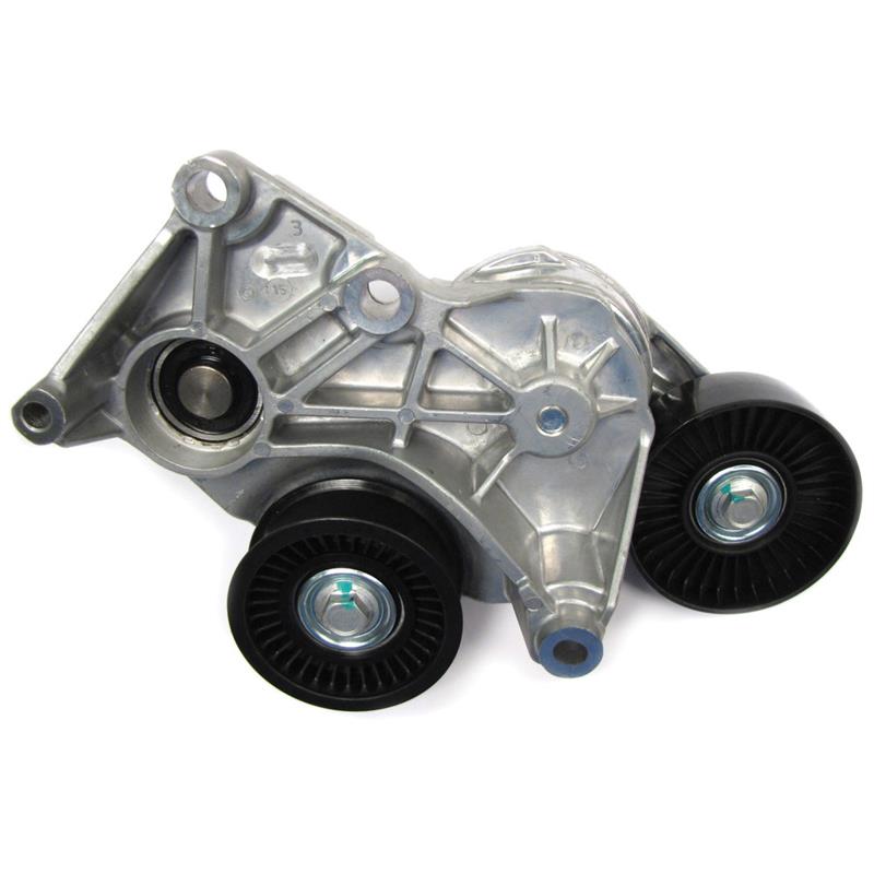 Range Rover parts metal bracket with dual pulleys for vehicle engine belt system