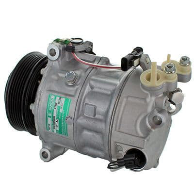Range Rover compressor for air conditioning system replacement with metal housing and pulley