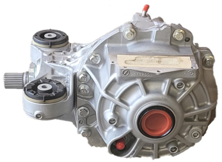 Range Rover differential part in silver metal with mounting points and red seal