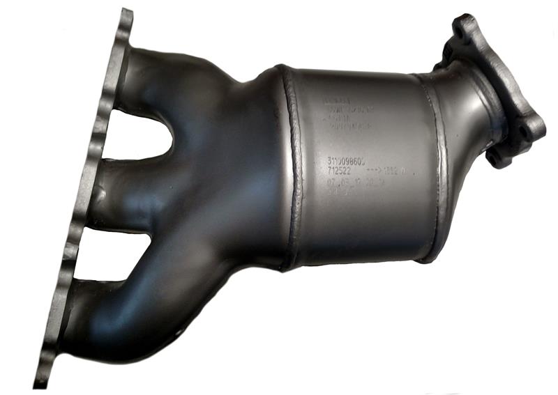 LR2 Parts manifold automotive component with multiple pipe connections for exhaust systems