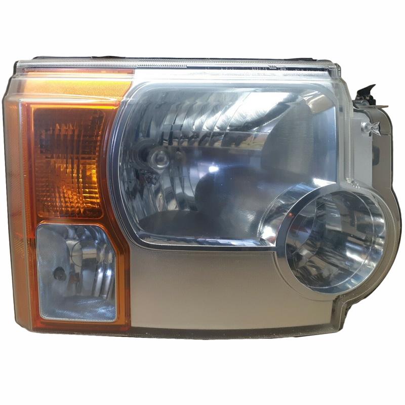LR3 LR4 replacement Halogen Headlamp assembly with amber turn signal and chrome reflector housing