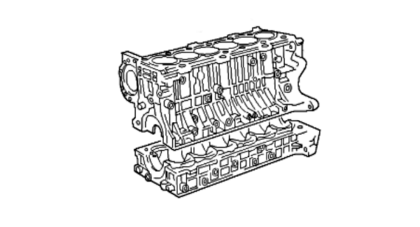 Discovery Bare Block.LR2 Engine Block for LR2 parts showing detailed metal engine block structure