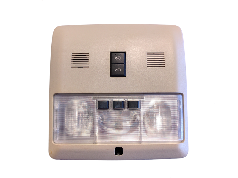 Beige Range Rover Parts Dome Lamp interior light with control buttons and clear lens cover