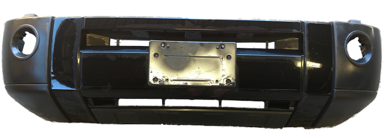 Black LR4 front bumper replacement part for LR3 and LR4 vehicles with license plate holder