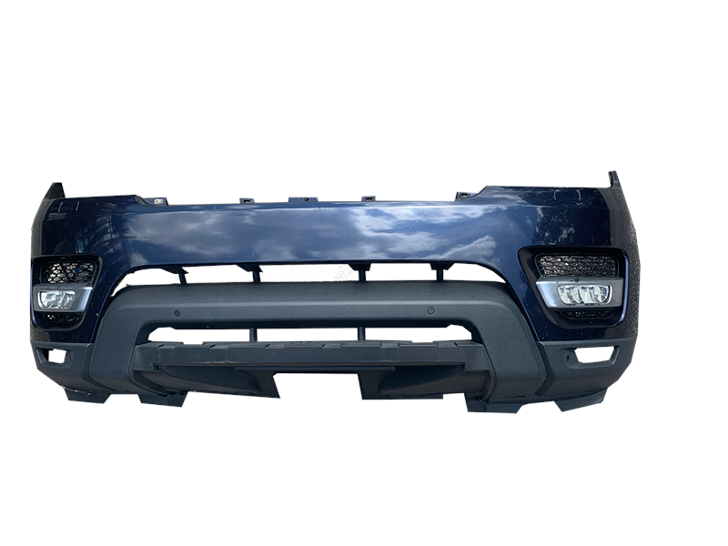 Black complete front bumper for Range Rover with integrated lights and grille