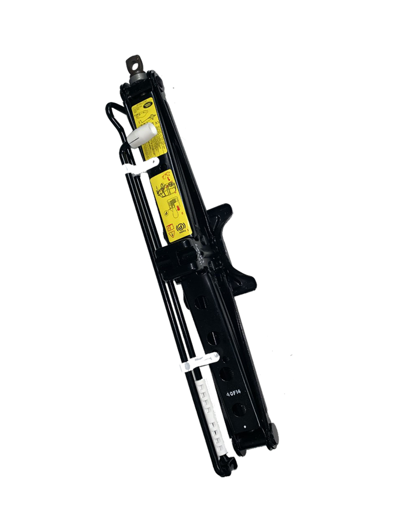 Range Rover Scissors Jack tool in black metal for vehicle lifting and tire changes