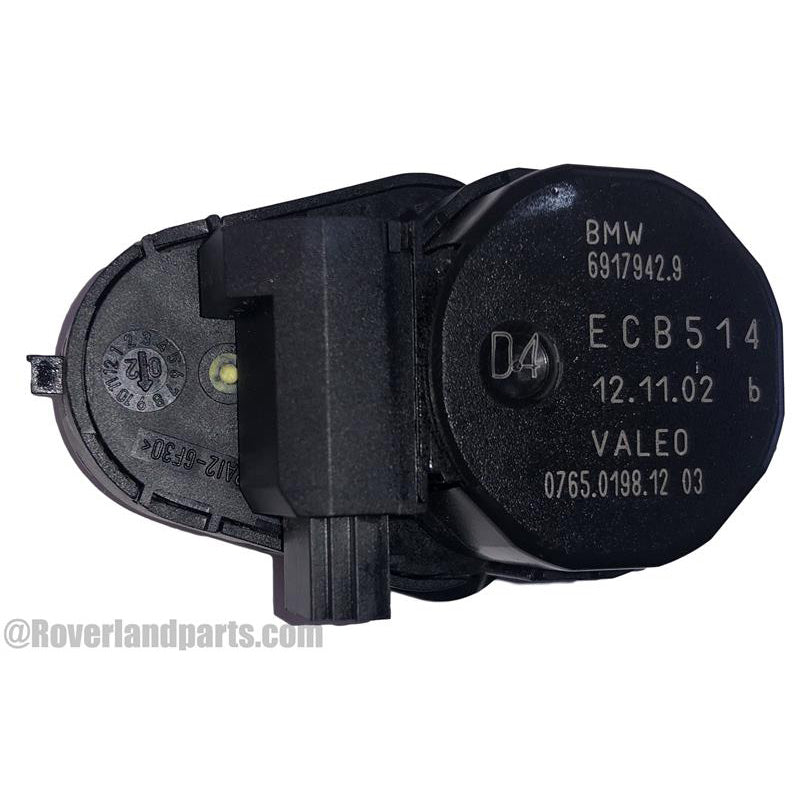 Black Blend Door Motor for Range Rover with BMW and Valeo markings on the housing