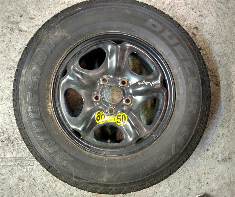 Bridgestone Dueler tire mounted on black steel rim spare wheel for Freelander parts