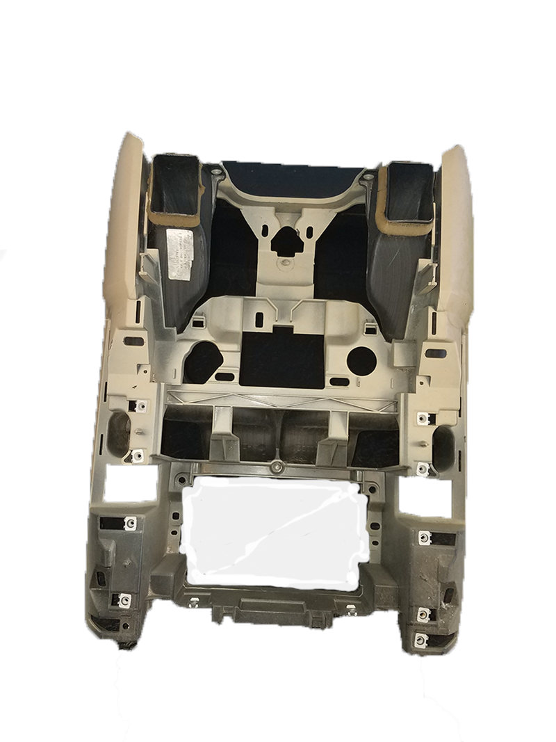 LR3 and LR4 vehicle interior center console frame replacement part in beige and black