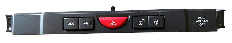 Range Rover switch panel with hazard button and lock unlock controls for vehicle safety