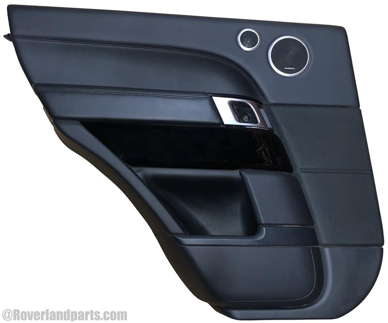 Black Land Rover Range Rover door interior panel replacement part with speaker and handle