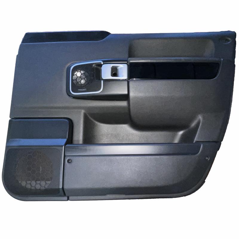 Black Land Rover Range Rover door interior panel with handle and speaker grille