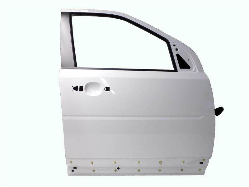 White LR2 Parts replacement door for vehicle with window frame and handle cutout
