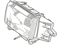 Range Rover headlight replacement part with clear lens and mounting brackets