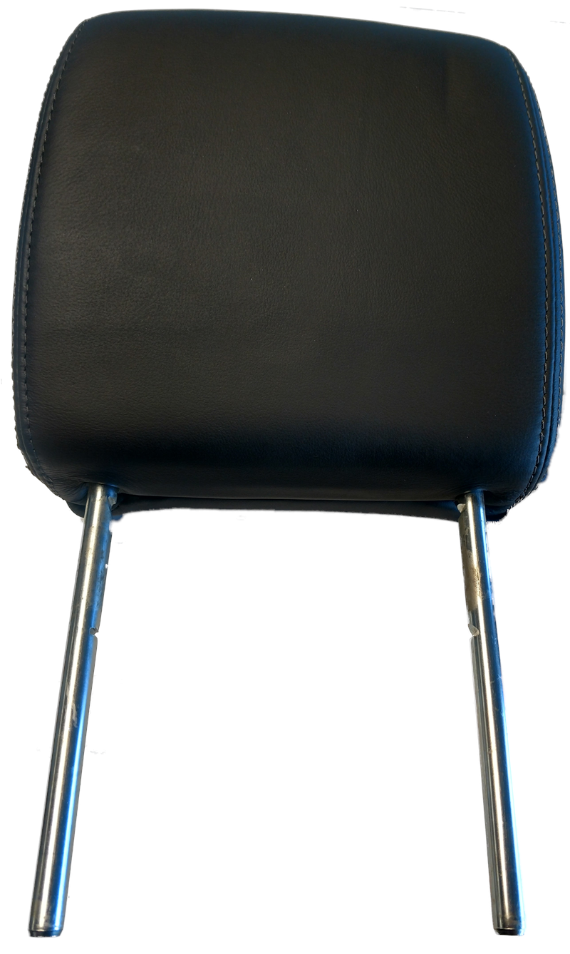 Black leather Headrest for LR3 and LR4 vehicle seats with metal support rods