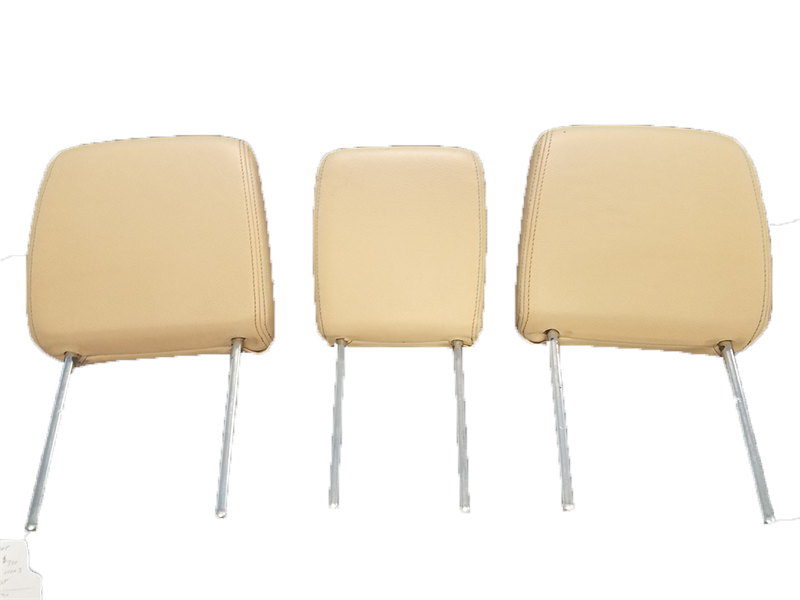 Beige replacement headrests for LR3 and LR4 vehicle seats with metal mounting rods