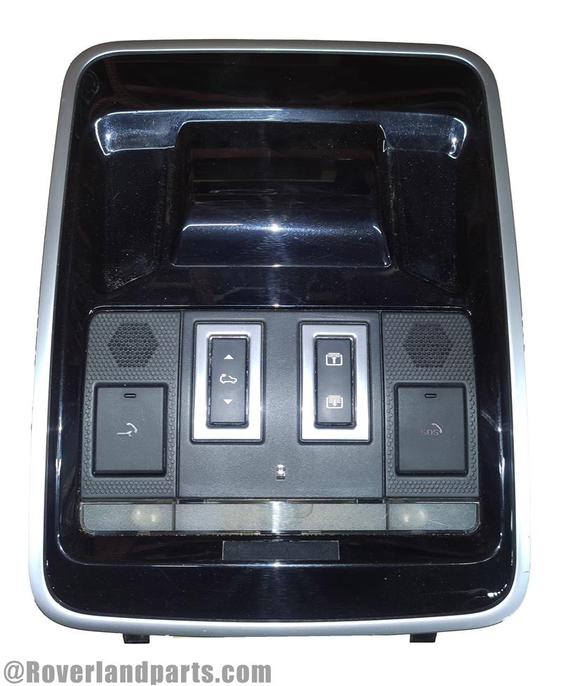 Land Rover Range Rover Parts Overhead Console with buttons and light controls in black finish