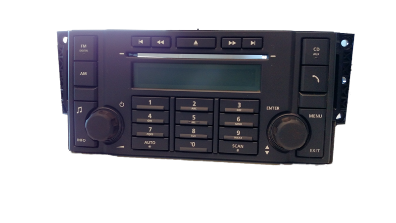 LR2 Parts radio control panel with numeric keypad and media buttons for vehicle audio system