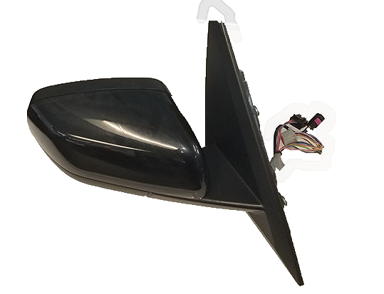 Black Range Rover side mirror replacement part with wiring harness for vehicle repair